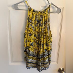No Boundaries Boho Floral/Paiseley Print Halter Tank Top, Size XXL